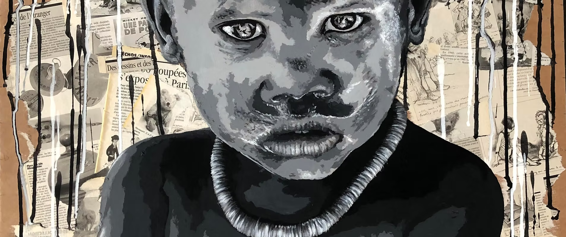 Création artistique — portrait peint et collage